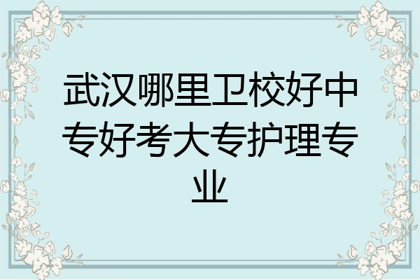 武汉哪里卫校好中专好考大专护理专业