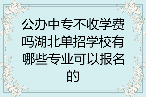 公办中专不收学费吗湖北单招学校有哪些专业可以报名的