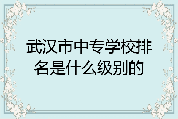 武汉市中专学校排名是什么级别的