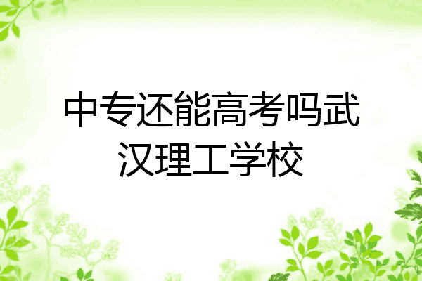 中专还能高考吗武汉理工学校