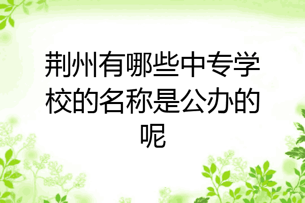 荆州有哪些中专学校的名称是公办的呢