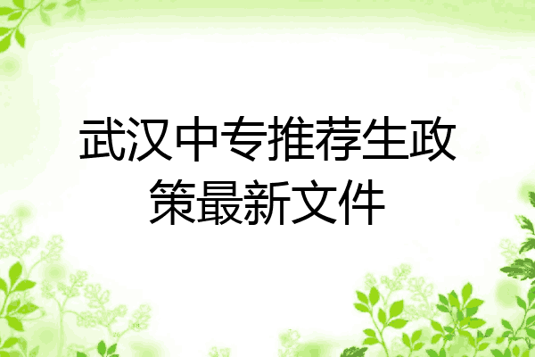 武汉中专推荐生政策最新文件