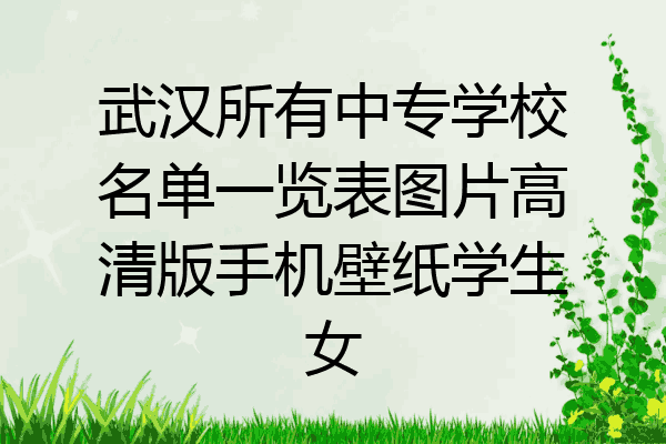 武汉所有中专学校名单一览表图片高清版手机壁纸学生女