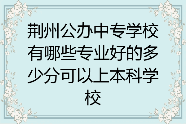 荆州公办中专学校有哪些专业好的多少分可以上本科学校