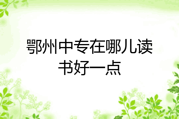 鄂州中专在哪儿读书好一点