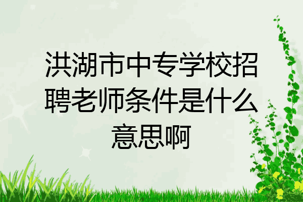 洪湖市中专学校招聘老师条件是什么意思啊