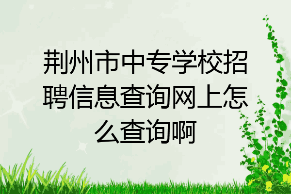 荆州市中专学校招聘信息查询网上怎么查询啊