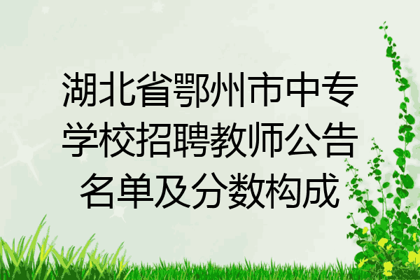 湖北省鄂州市中专学校招聘教师公告名单及分数构成