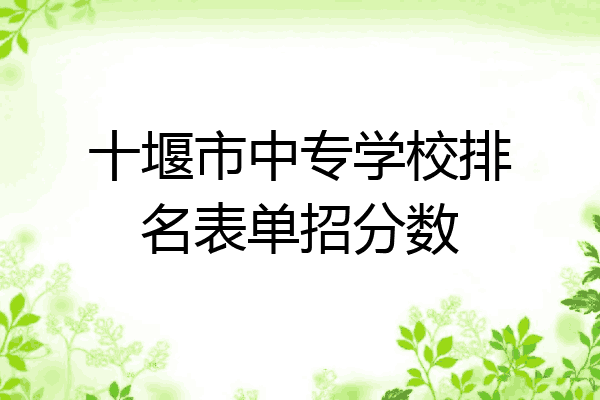 十堰市中专学校排名表单招分数