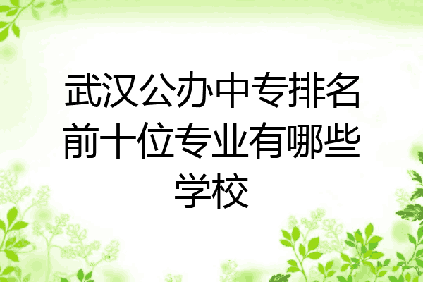 武汉公办中专排名前十位专业有哪些学校