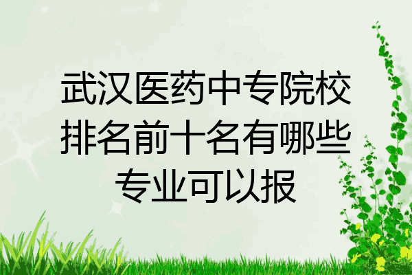 武汉医药中专院校排名前十名有哪些专业可以报