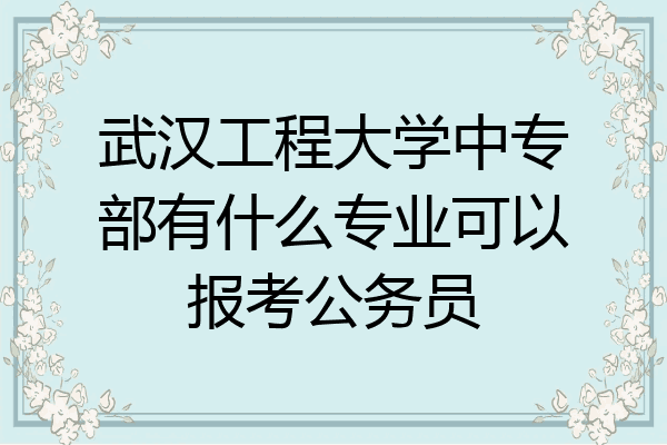 武汉工程大学中专部有什么专业可以报考公务员