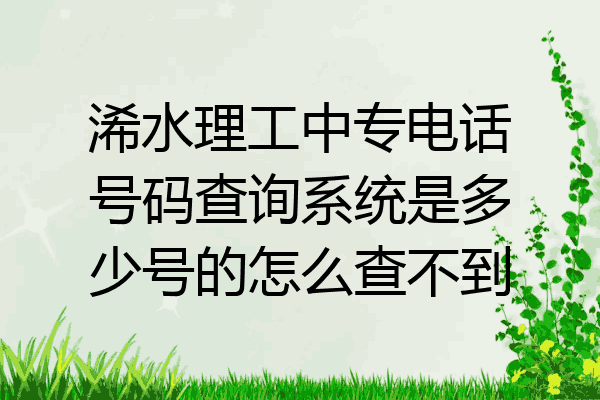 浠水理工中专电话号码查询系统是多少号的怎么查不到