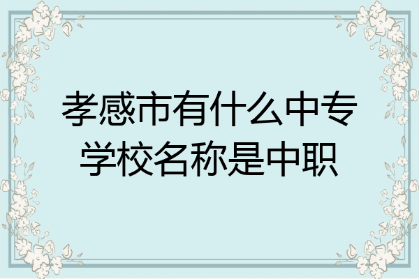 孝感市有什么中专学校名称是中职