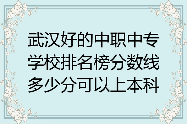 武汉好的中职中专学校排名榜分数线多少分可以上本科