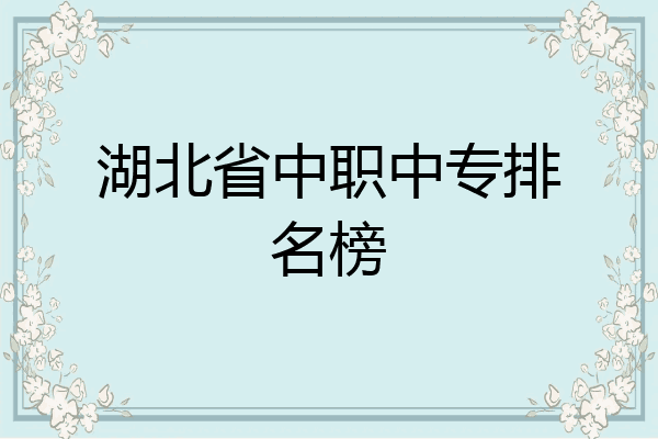 湖北省中职中专排名榜