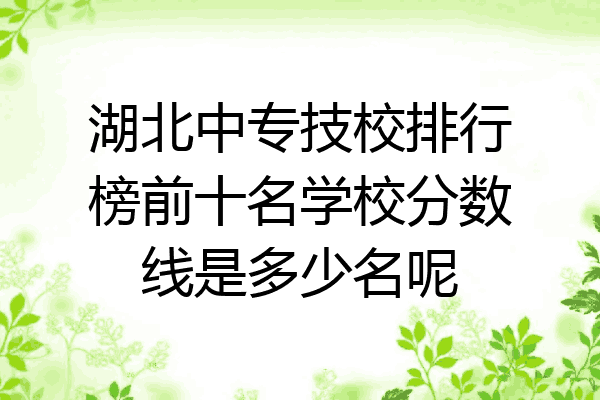 湖北中专技校排行榜前十名学校分数线是多少名呢