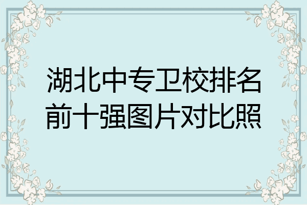 湖北中专卫校排名前十强图片对比照