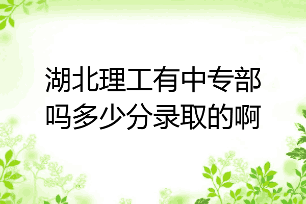 湖北理工有中专部吗多少分录取的啊