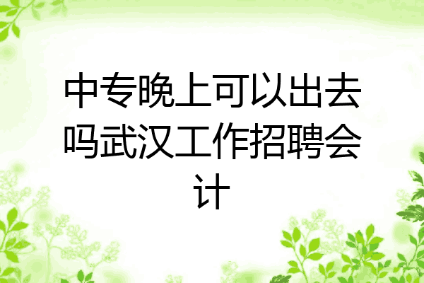 中专晚上可以出去吗武汉工作招聘会计