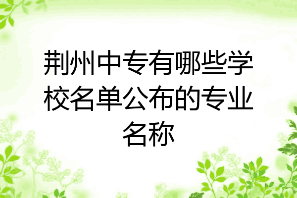 荆州中专有哪些学校名单公布的专业名称