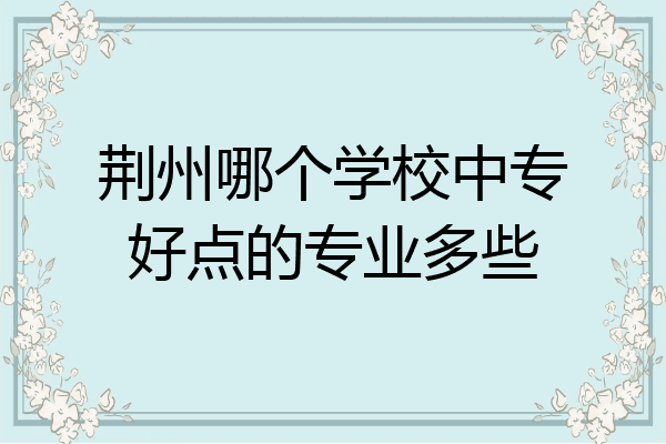 荆州哪个学校中专好点的专业多些
