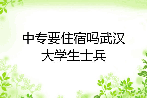 中专要住宿吗武汉大学生士兵