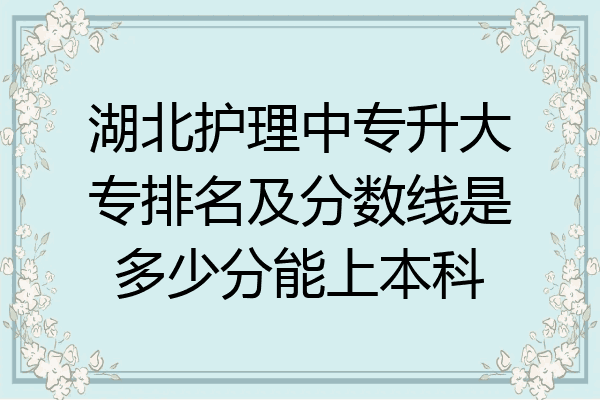 湖北护理中专升大专排名及分数线是多少分能上本科