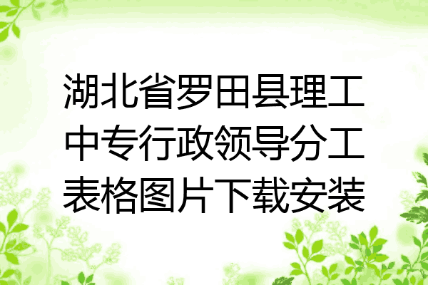 湖北省罗田县理工中专行政领导分工表格图片下载安装