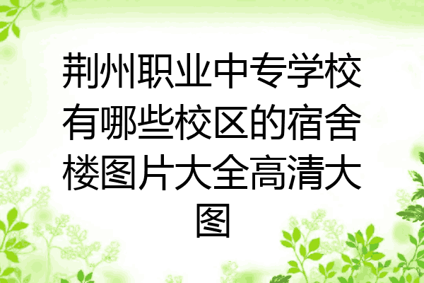 荆州职业中专学校有哪些校区的宿舍楼图片大全高清大图
