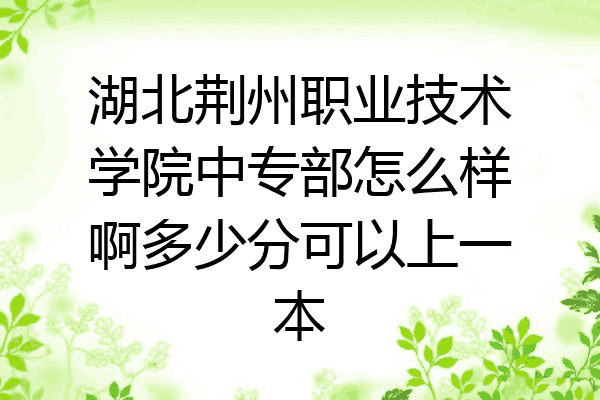 湖北荆州职业技术学院中专部怎么样啊多少分可以上一本