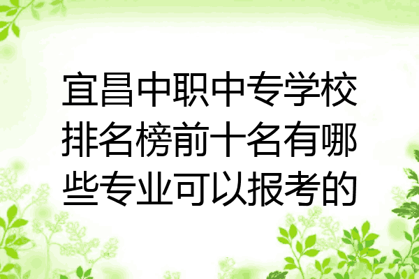 宜昌中职中专学校排名榜前十名有哪些专业可以报考的