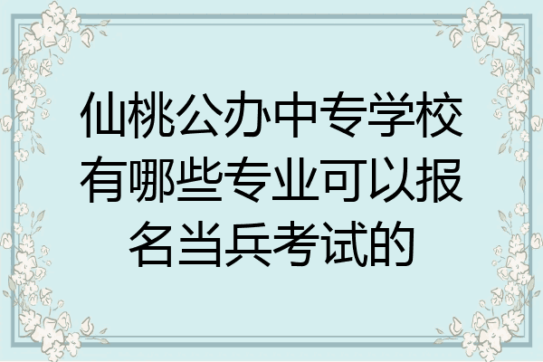 仙桃公办中专学校有哪些专业可以报名当兵考试的