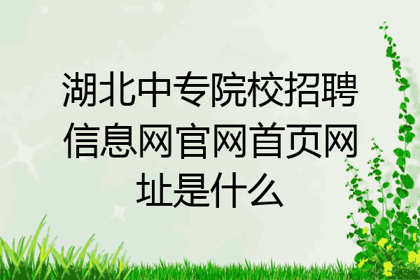 湖北中专院校招聘信息网官网首页网址是什么