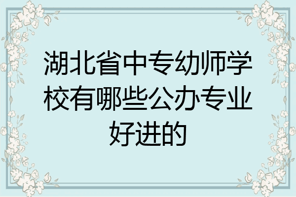 湖北省中专幼师学校有哪些公办专业好进的