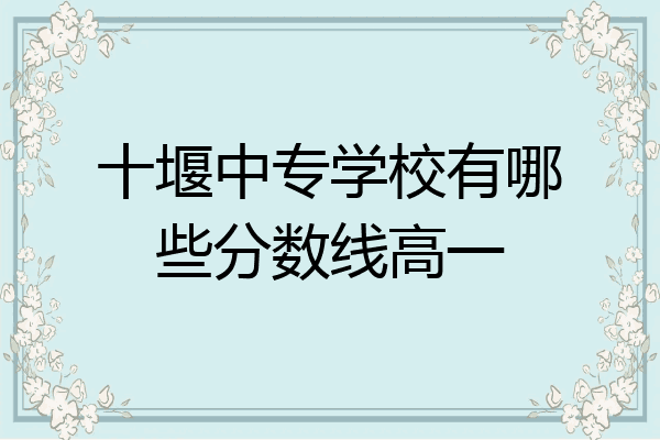 十堰中专学校有哪些分数线高一
