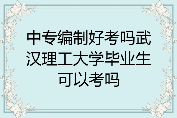 中专编制好考吗武汉理工大学毕业生可以考吗
