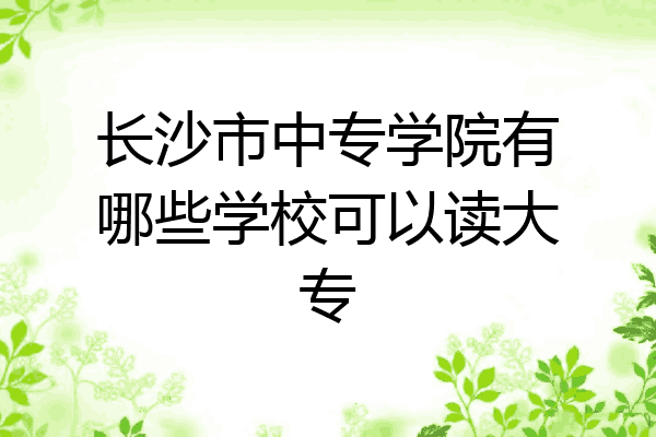 长沙市中专学院有哪些学校可以读大专