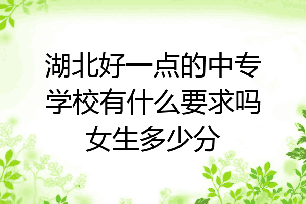 湖北好一点的中专学校有什么要求吗女生多少分