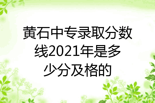 黄石中专录取分数线2021年是多少分及格的
