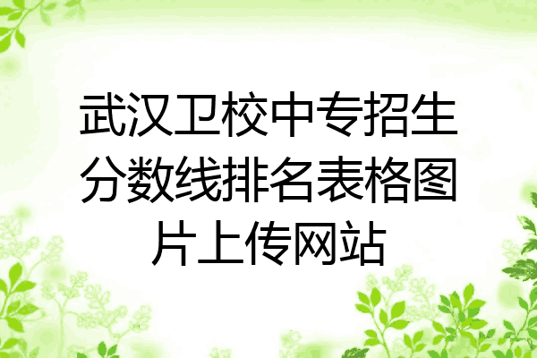 武汉卫校中专招生分数线排名表格图片上传网站
