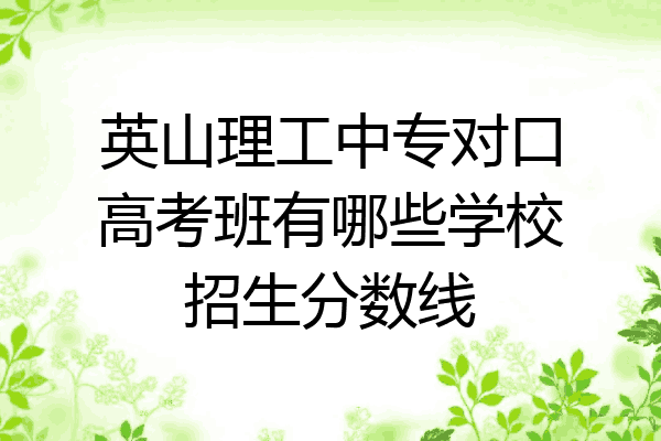 英山理工中专对口高考班有哪些学校招生分数线