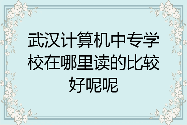 武汉计算机中专学校在哪里读的比较好呢呢