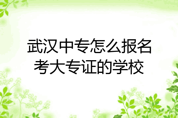 武汉中专怎么报名考大专证的学校