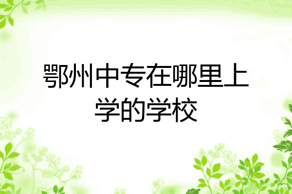 鄂州中专在哪里上学的学校