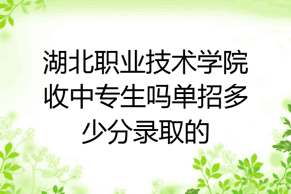 湖北职业技术学院收中专生吗单招多少分录取的