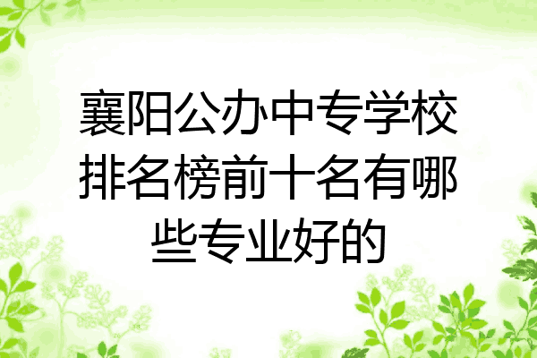襄阳公办中专学校排名榜前十名有哪些专业好的