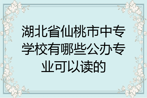 湖北省仙桃市中专学校有哪些公办专业可以读的