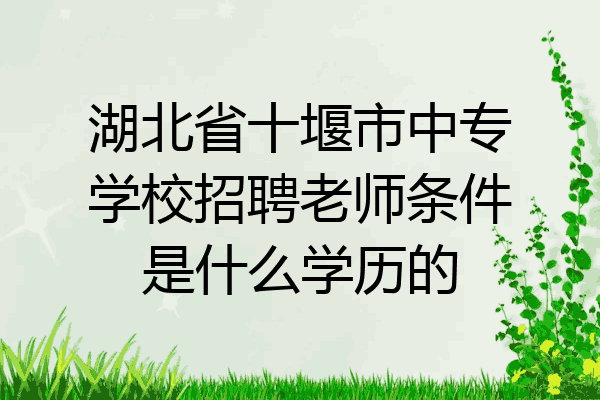 湖北省十堰市中专学校招聘老师条件是什么学历的