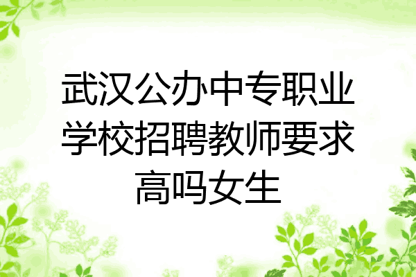 武汉公办中专职业学校招聘教师要求高吗女生